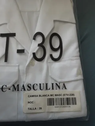 Camisa Blanca Militar MC T-39 Talla 39