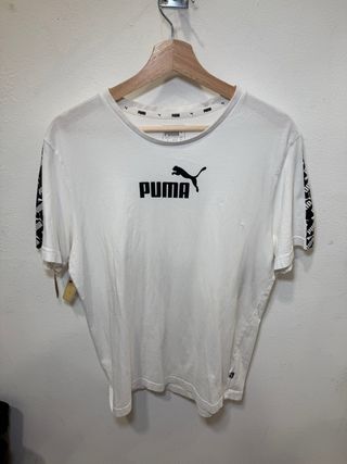 Camiseta Puma Blanca Logo Banda Lateral