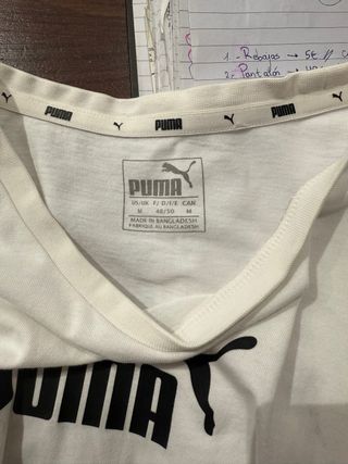 Camiseta Puma Blanca Logo Banda Lateral