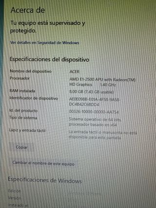 Ordenador de sobremesa Acer negro