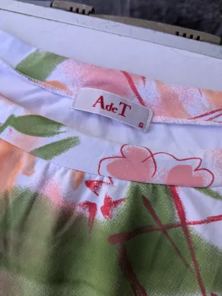 Top A de T manga francesa estampado floral XL