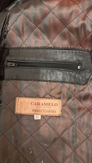 Chaquetón de Piel Caramelo Negro