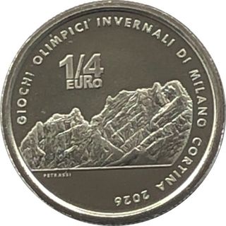 3 Monedas Conmemorativas 1/4 Euro Italia 2025