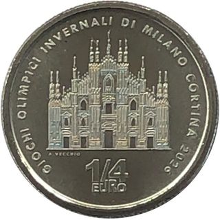 3 Monedas Conmemorativas 1/4 Euro Italia 2025