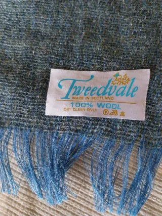 Bufanda Lana100%  Tweedvale Azul. 29x141 cm