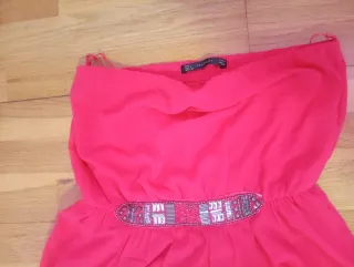 Vestido fiesta Zara rosa talla L