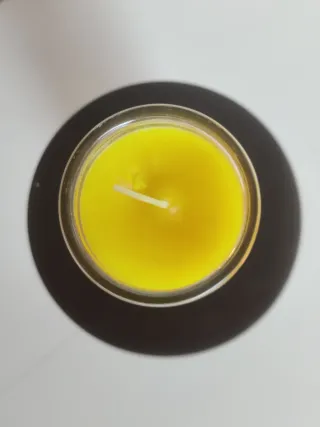 Candela Vetro Gialla Vergine Caridad del Cobre