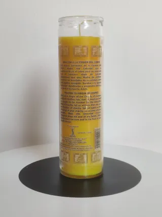 Candela Vetro Gialla Vergine Caridad del Cobre