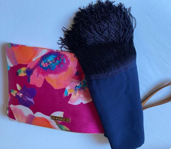 Bolso de mano Chula con foulard azul marino