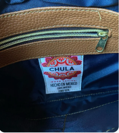 Bolso de mano Chula con foulard azul marino