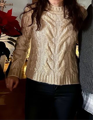 Jersey Mango trenzado brillo dorado Talla M