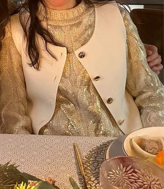 Jersey Mango trenzado brillo dorado Talla M