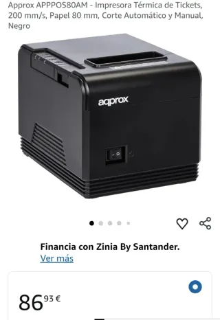 Impresora Térmica de tickets Aprox 80 mm, 200 mm/s