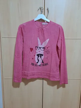 Camiseta Boboli rosa manga larga