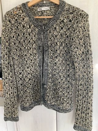 Chaqueta Zara punto metalizada mujer T L