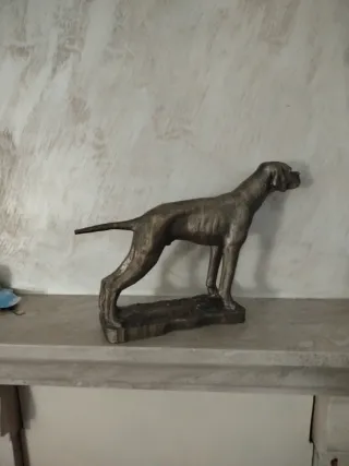 Scultura cane caccia ghisa