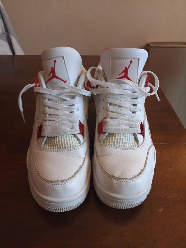 Scarpe Jordan 4 Bianche Rosse