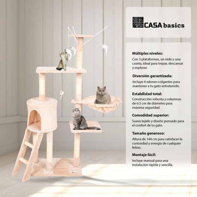 Albero gratta per gatti NENI beige