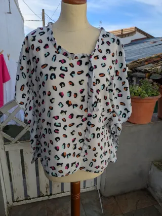 Blusa Estampada Leopardo Talla XL