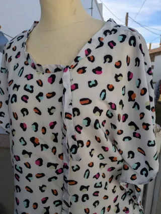 Blusa Estampada Leopardo Talla XL