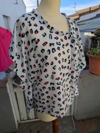 Blusa Estampada Leopardo Talla XL