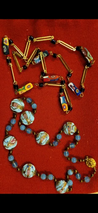 Collana Murano Vetro Millefiori Oro