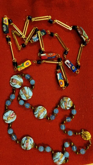 Collana Murano Vetro Millefiori Oro