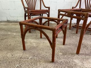 Conjunto ratán: 2 sillas y 2 mesas