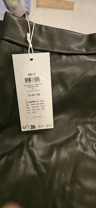 Pantaloni ONLY ecopelle con borchie