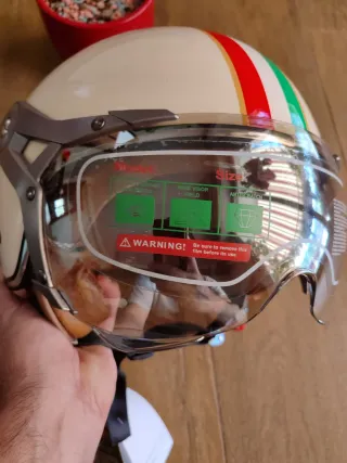 Casco Moto Jet Retro Talla L Tricolor Unisex