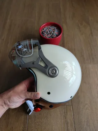 Casco Moto Jet Retro Talla L Tricolor Unisex