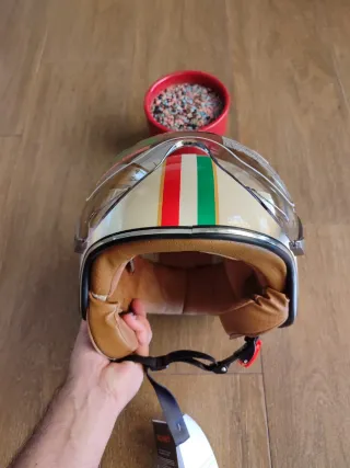 Casco Moto Jet Retro Talla L Tricolor Unisex