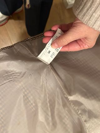 Americana mujer cuadros beige y marrón