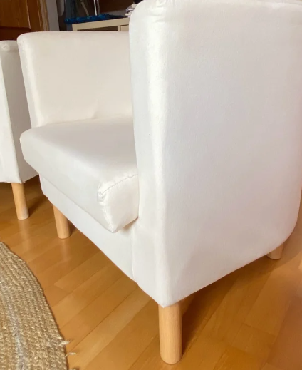 Pareja de sillones individuales de tela beige Ikea