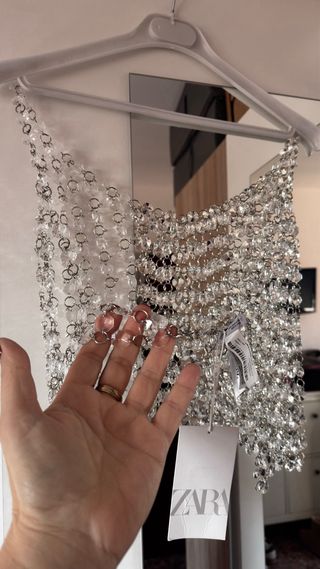 Top Joya Zara Transparente