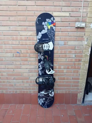 Tabla de Snowboard con Fijaciones