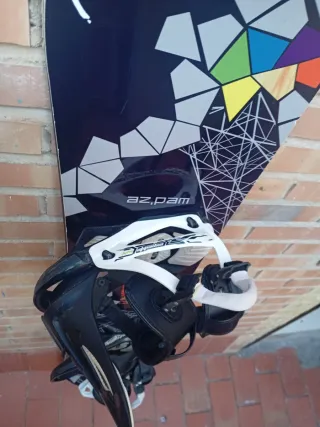 Tabla de Snowboard con Fijaciones