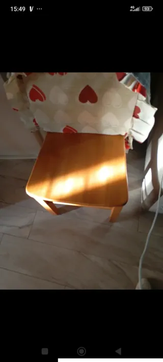 Set 6 Sedie Legno Tessuto Cuori