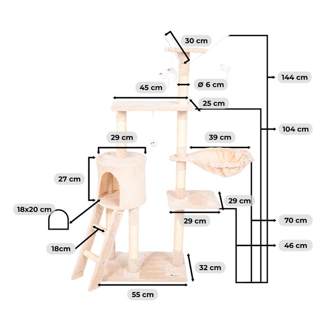 Albero gratta per gatti NENI beige