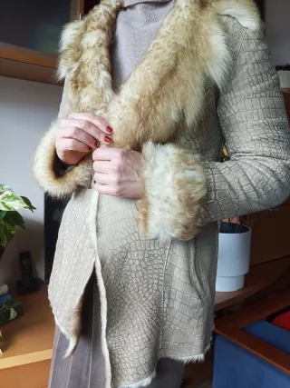 Abrigo Piel Natural Rey Golden Beige/Marrón