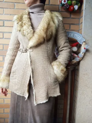 Abrigo Piel Natural Rey Golden Beige/Marrón