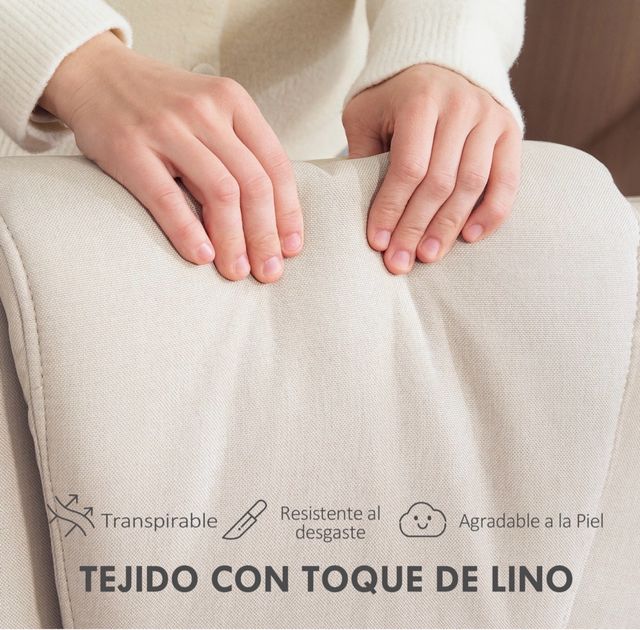 Sillón relax beige con reposapiés