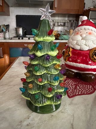 Albero di Natale in ceramica con luci
