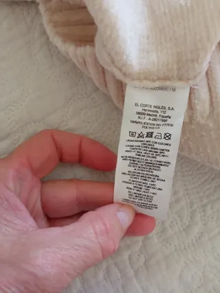 Jersey oversize crema, talla M aterciopelado