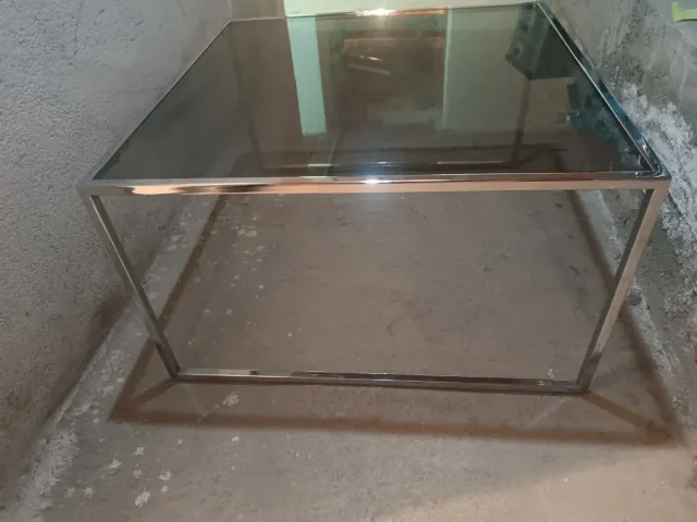 Mesa Centro Metal y Cristal