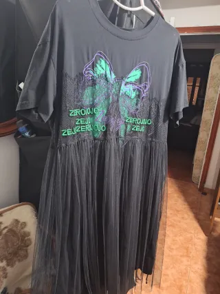 Vestido negro tul mariposa