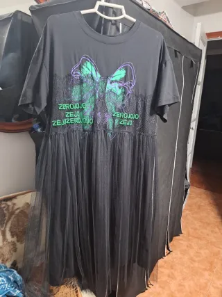 Vestido negro tul mariposa