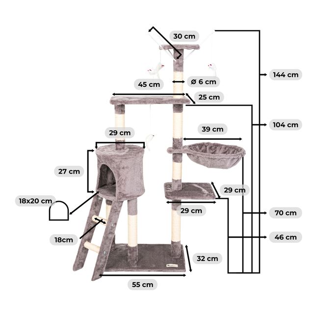 Albero gratta per gatti NENI grigio
