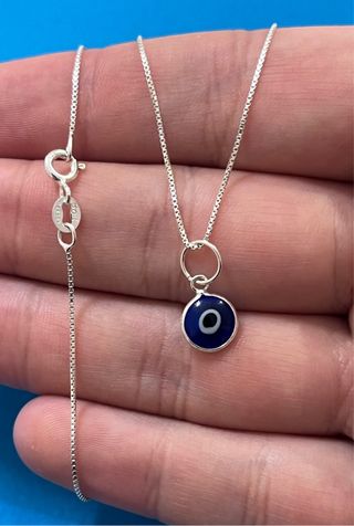 Collar Ojo Turco Azul Plata