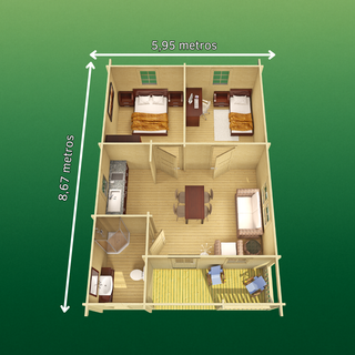 Casa prefabricada 51m2 de 2 hab ¡Extras incluidos!